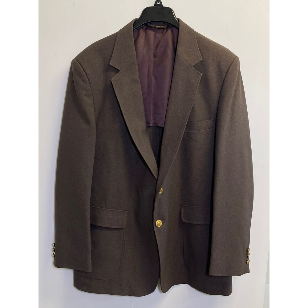 Vintage Perma Prest Action Suit Sports Coat Mens Jacket 44R Blazer Brown